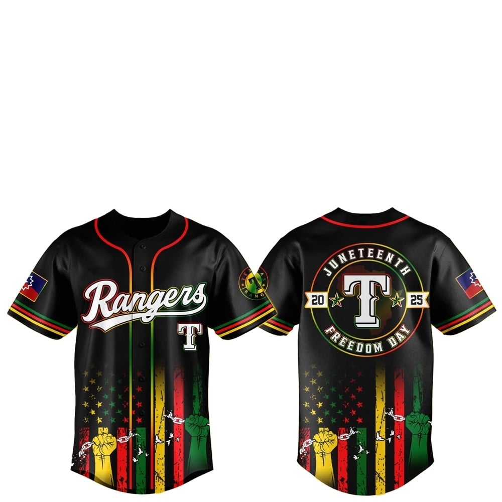 Texas Rangers Juneteenth Day 2025 Baseball Jersey Hat - Grishko.com