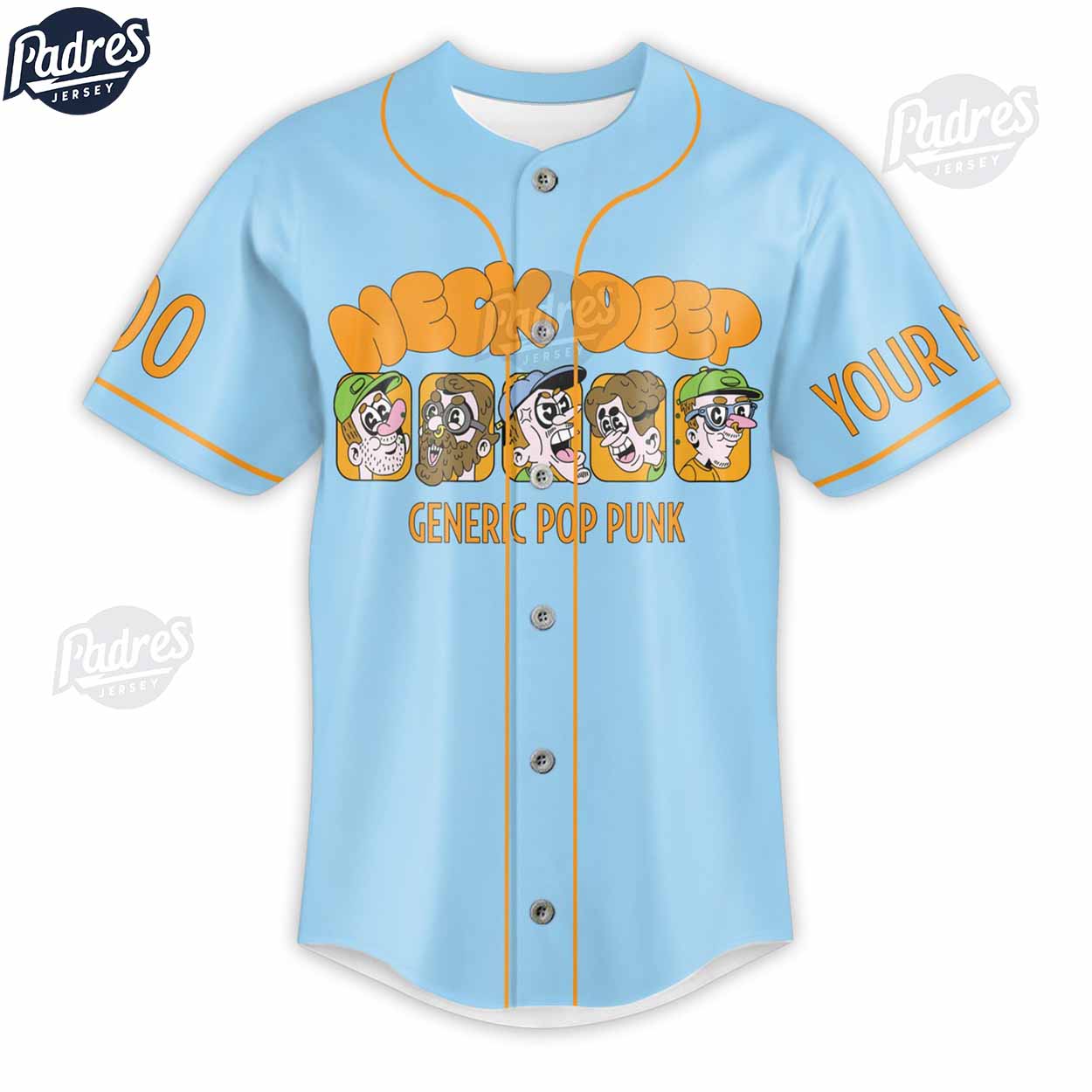 Neck Deep Band Custom Baseball Jersey Shirt - Padres Jersey Oasis: Elevate Your Baseball Style Game