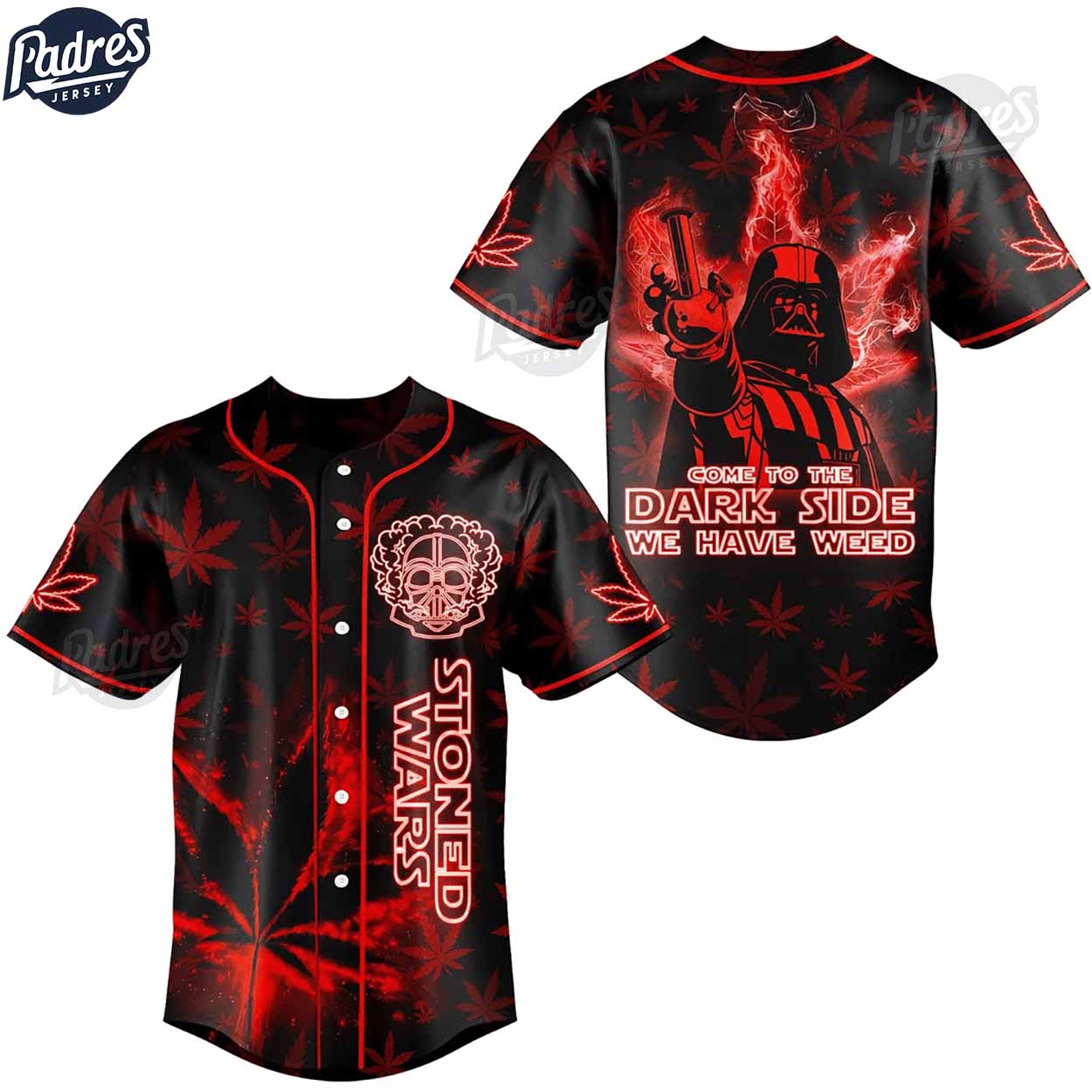 Neon Marijuana Starwars Darth Vader Baseball Jersey Style - Padres Jersey Oasis: Elevate Your Baseball Style Game