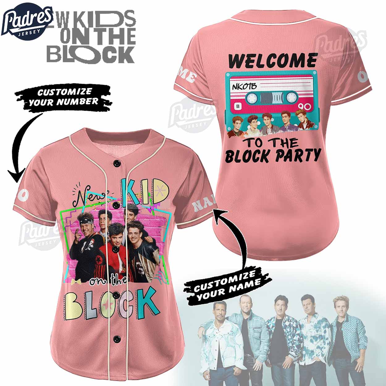 New Kids On The Block Women Custom Baseball Jersey - Padres Jersey Oasis: Elevate Your Baseball Style Game