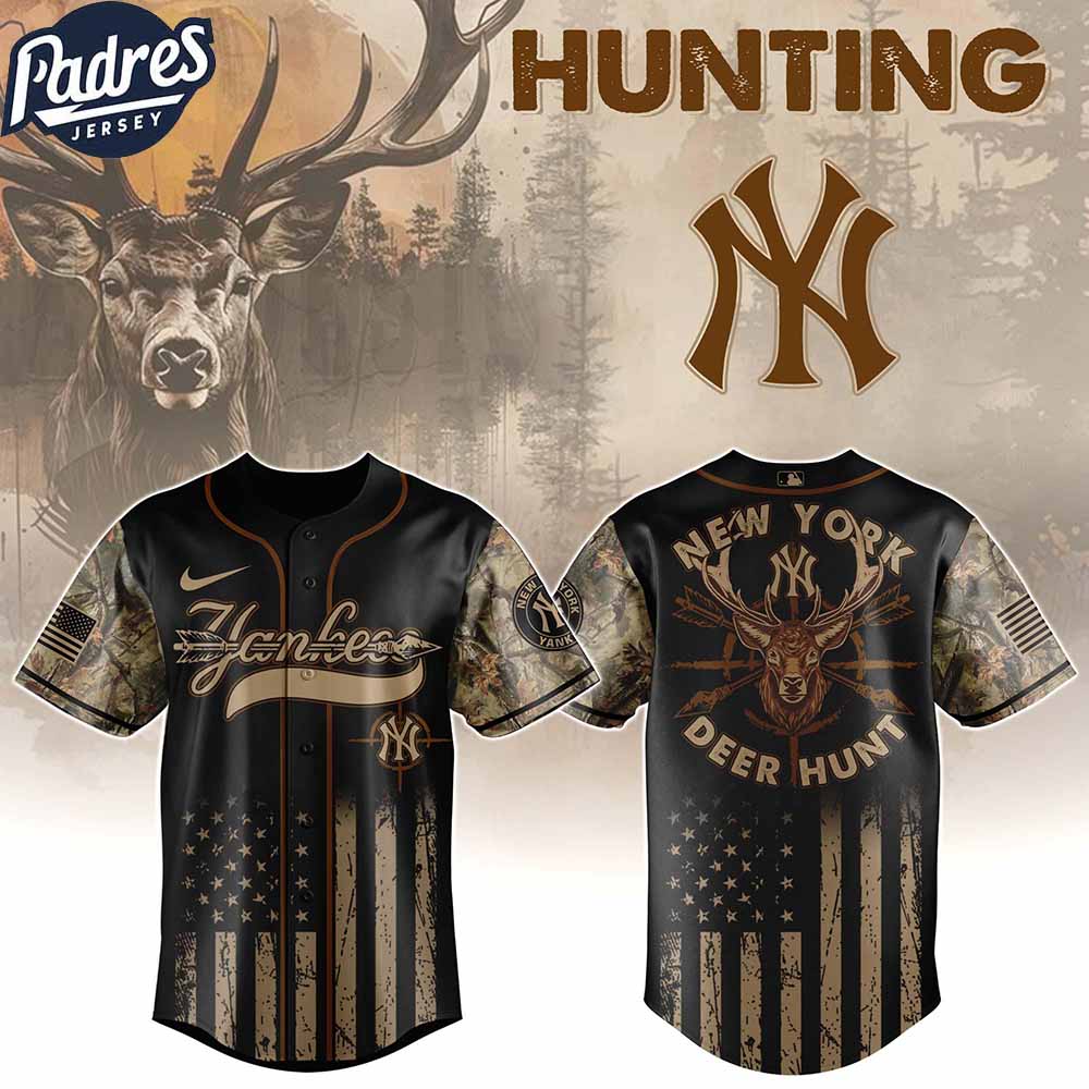 New York Yankees MLB X Deer Hunting Personalized Baseball Jersey - Padres Jersey Oasis: Elevate Your Baseball Style Game