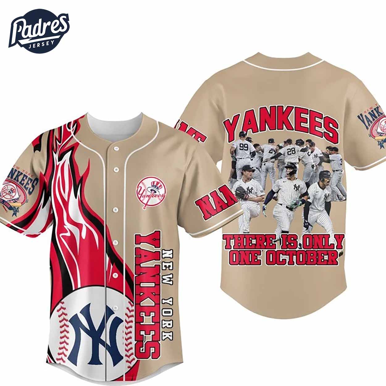New York Yankees There Is Only One October Baseball Jersey - Padres Jersey Oasis: Elevate Your Baseball Style Game