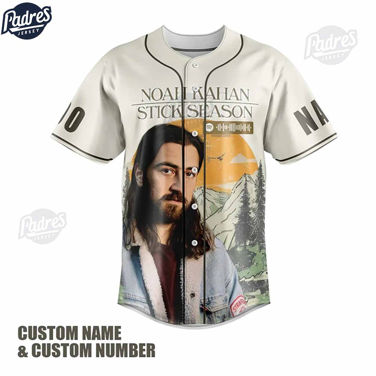 Noah Kahan Custom Baseball Jersey - Padres Jersey Oasis: Elevate Your Baseball Style Game