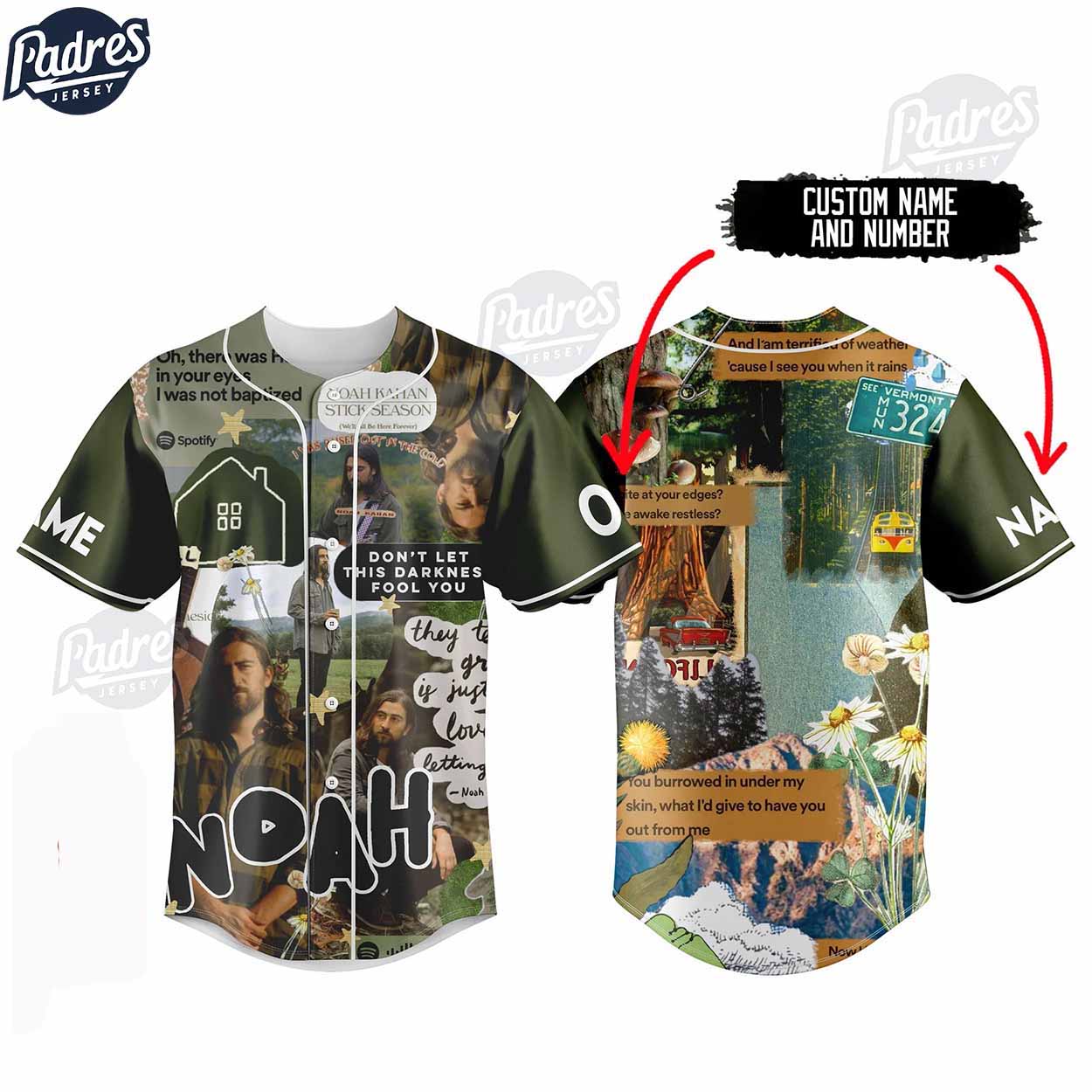 Noah Kahan Stick Season Custom Baseball Jersey - Padres Jersey Oasis: Elevate Your Baseball Style Game