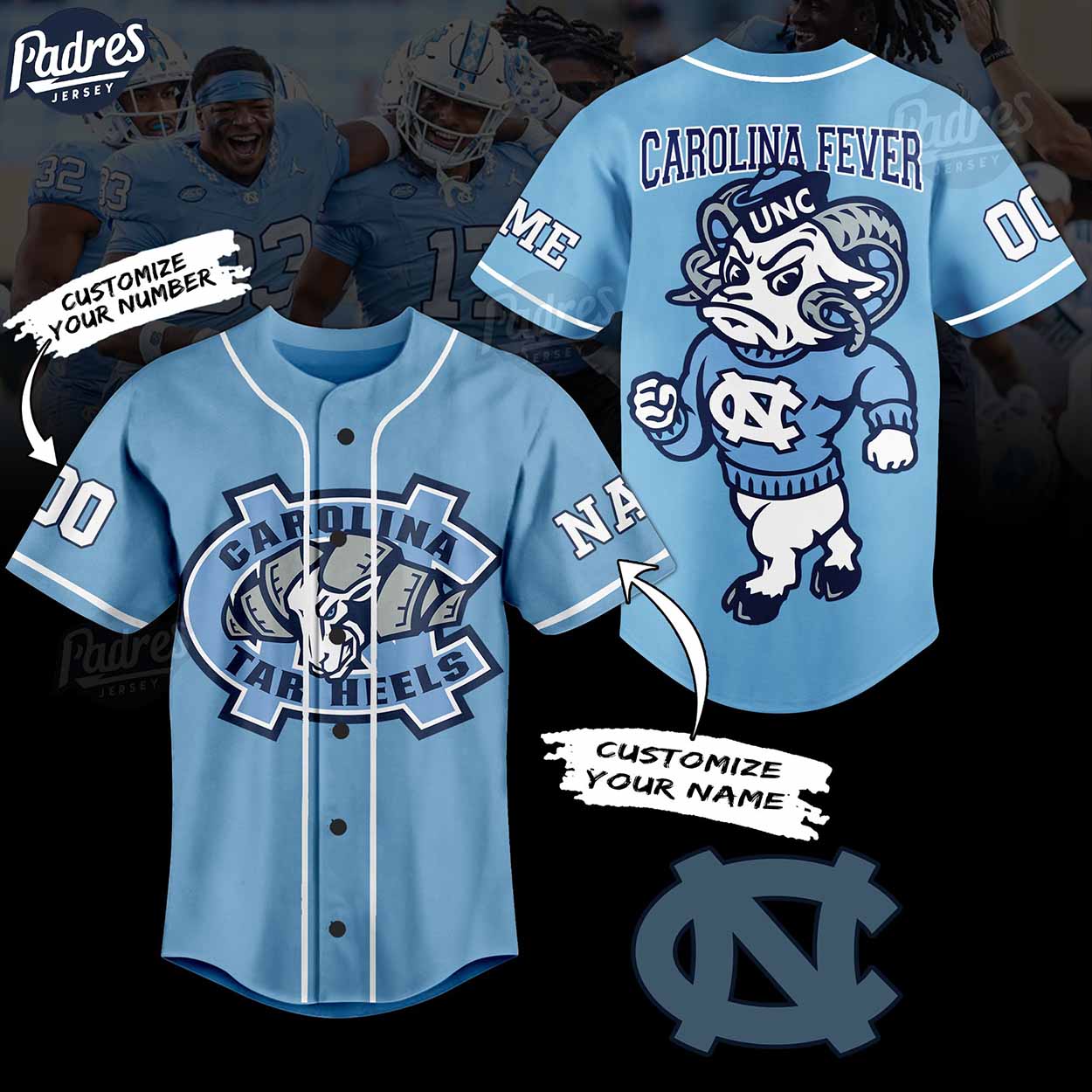 North Carolina Tar Heels Custom Baseball Jersey - Padres Jersey Oasis: Elevate Your Baseball Style Game