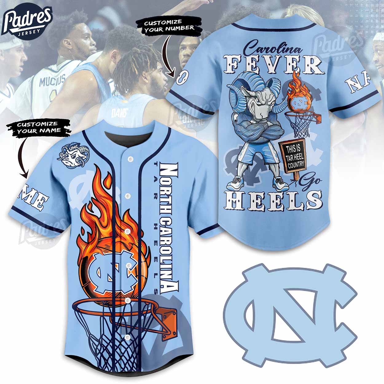 North Carolina Tar Heels Go Heels Baseball Jersey - Padres Jersey Oasis: Elevate Your Baseball Style Game