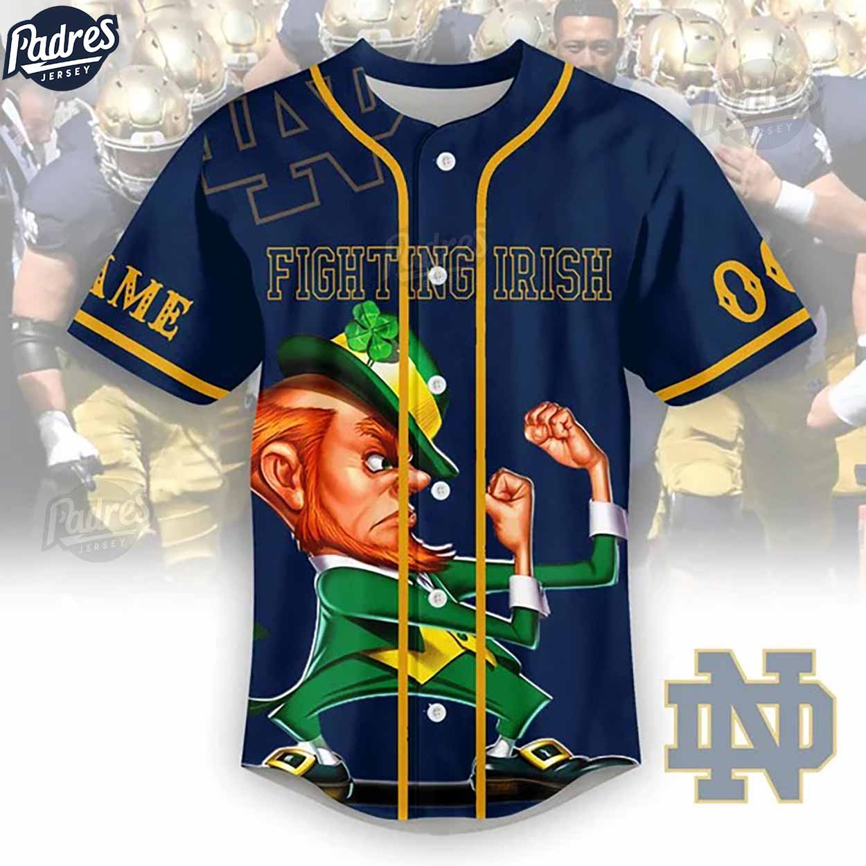 Notre Dame Fighting Irish Football Custom Baseball Jersey Style - Padres Jersey Oasis: Elevate Your Baseball Style Game