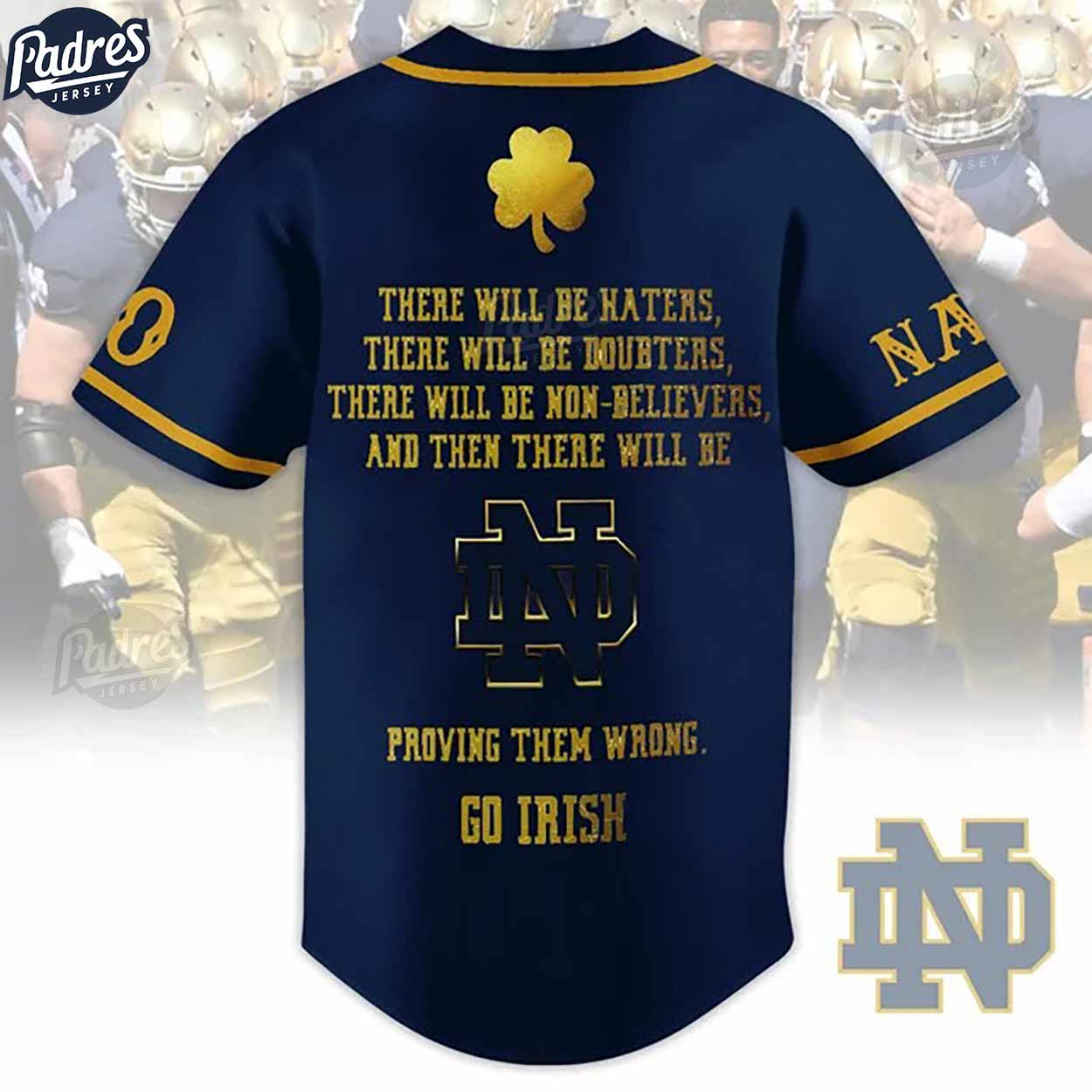Notre Dame Fighting Irish Football Custom Baseball Jersey Style - Padres Jersey Oasis: Elevate Your Baseball Style Game