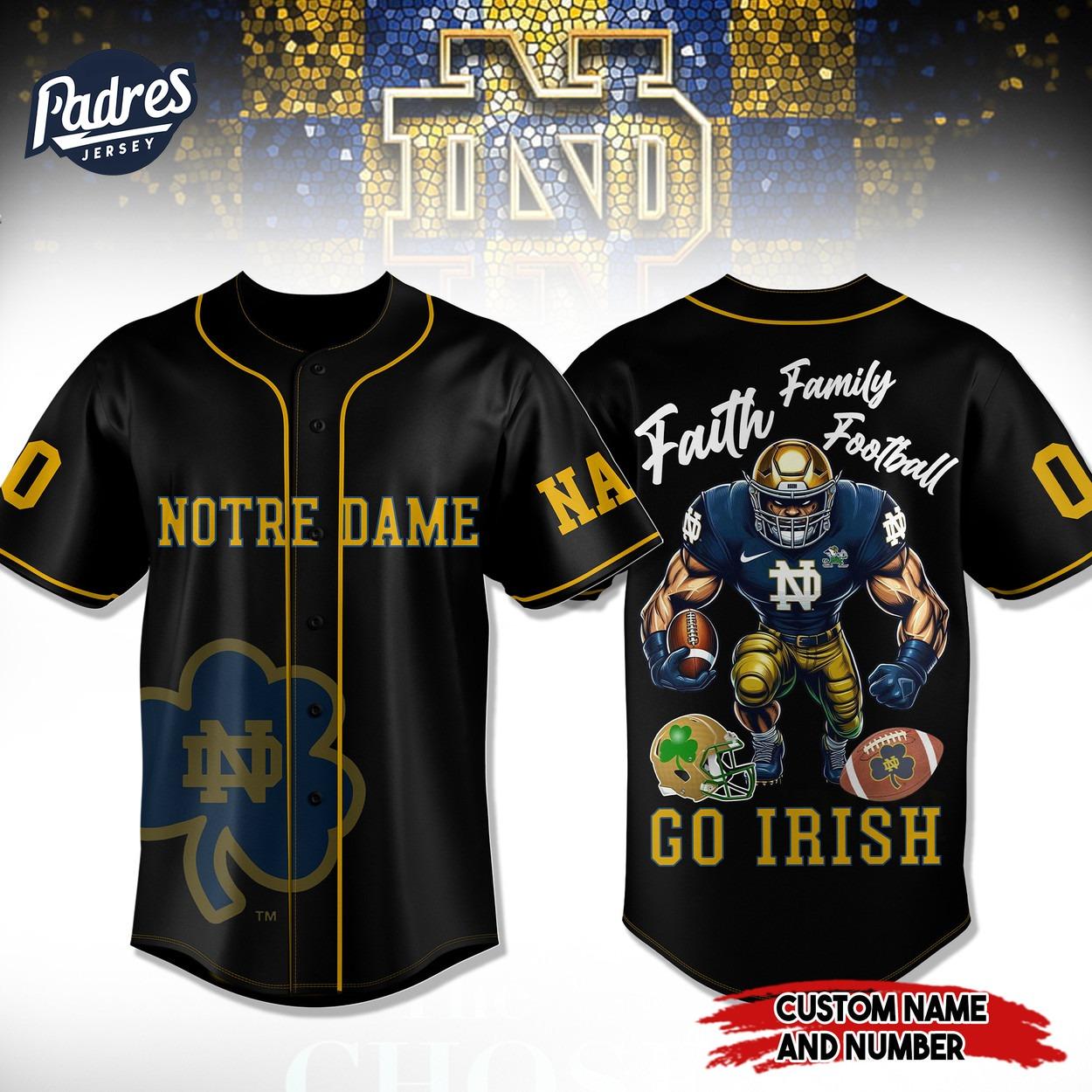 Notre Dame Fighting Irish Football Custom Baseball Jersey - Padres Jersey Oasis: Elevate Your Baseball Style Game