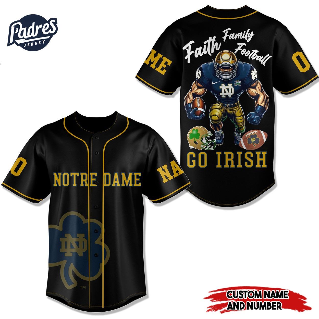 Notre Dame Fighting Irish Football Custom Baseball Jersey - Padres Jersey Oasis: Elevate Your Baseball Style Game