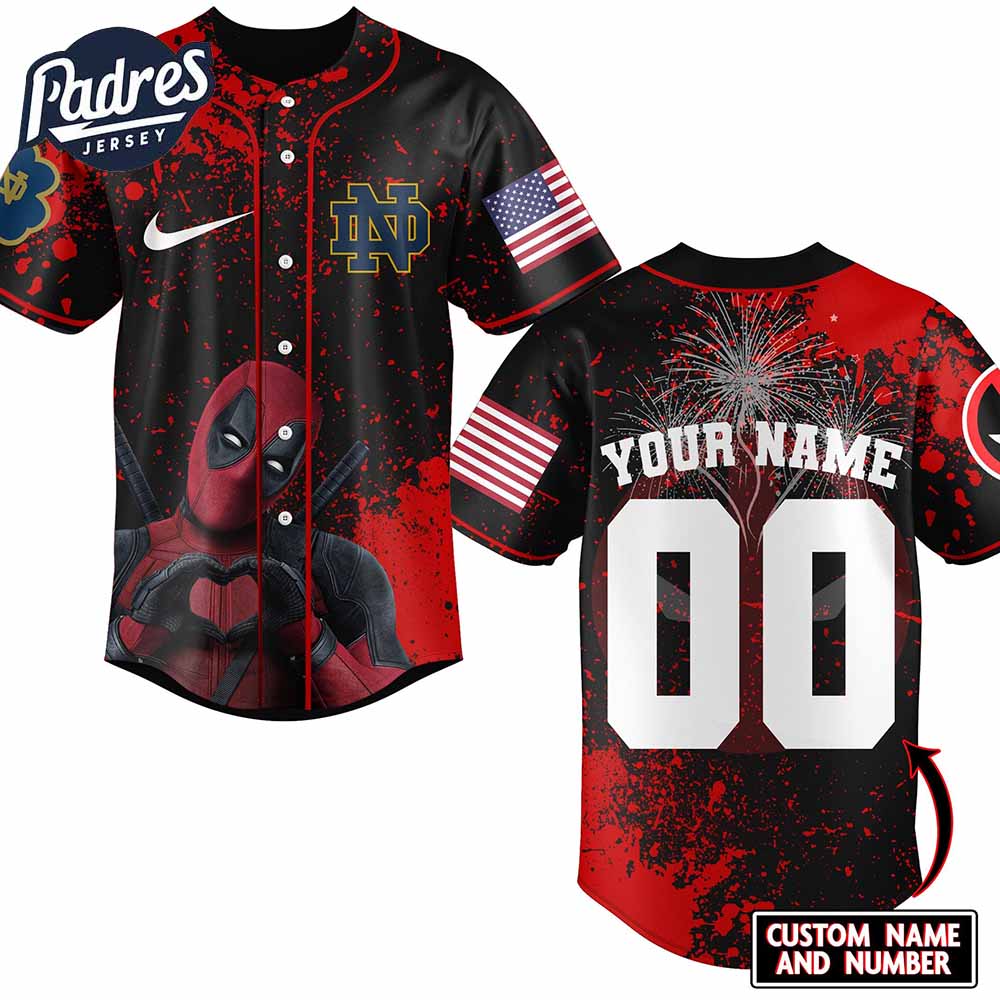 Notre Dame Fighting Irish Football x Deadpool Baseball Jersey Outfit - Padres Jersey Oasis: Elevate Your Baseball Style Game