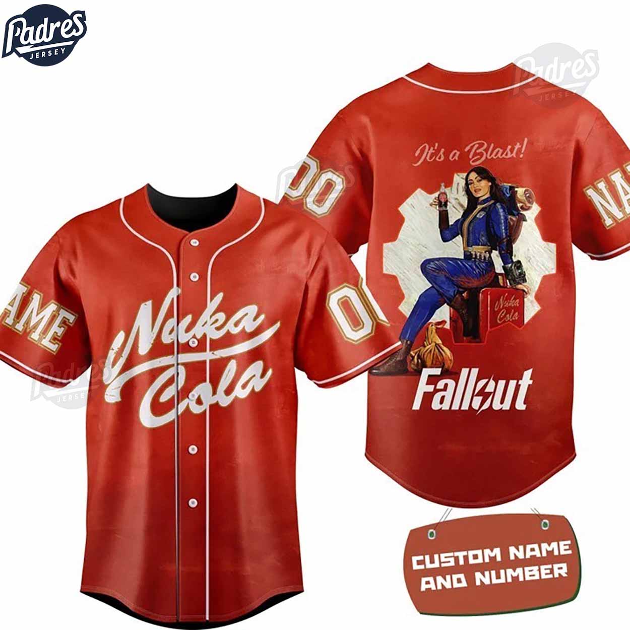 Nuka-Cola Fallout It’s A Blast Custom Baseball Jersey - Padres Jersey Oasis: Elevate Your Baseball Style Game