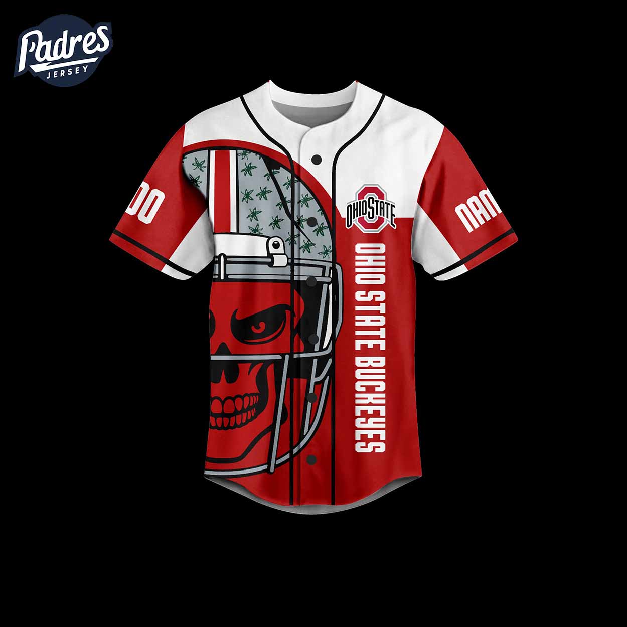 Ohio State Buckeyes Skull Football Baseball Jersey - Padres Jersey Oasis: Elevate Your Baseball Style Game
