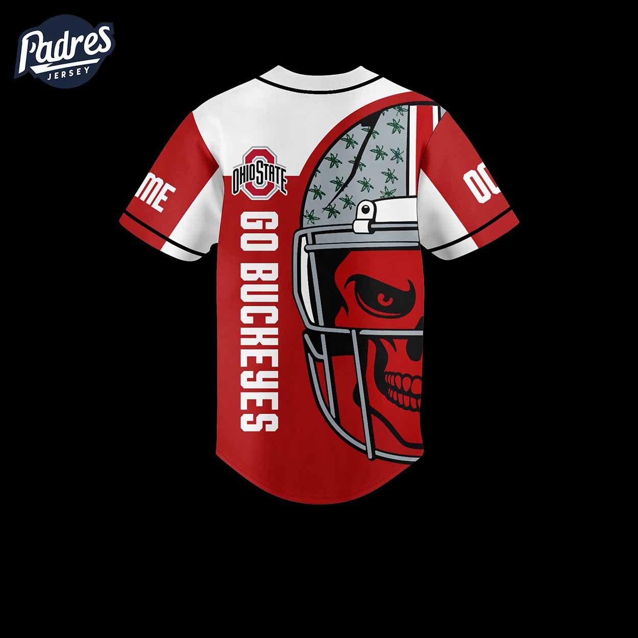 Ohio State Buckeyes Skull Football Baseball Jersey - Padres Jersey Oasis: Elevate Your Baseball Style Game