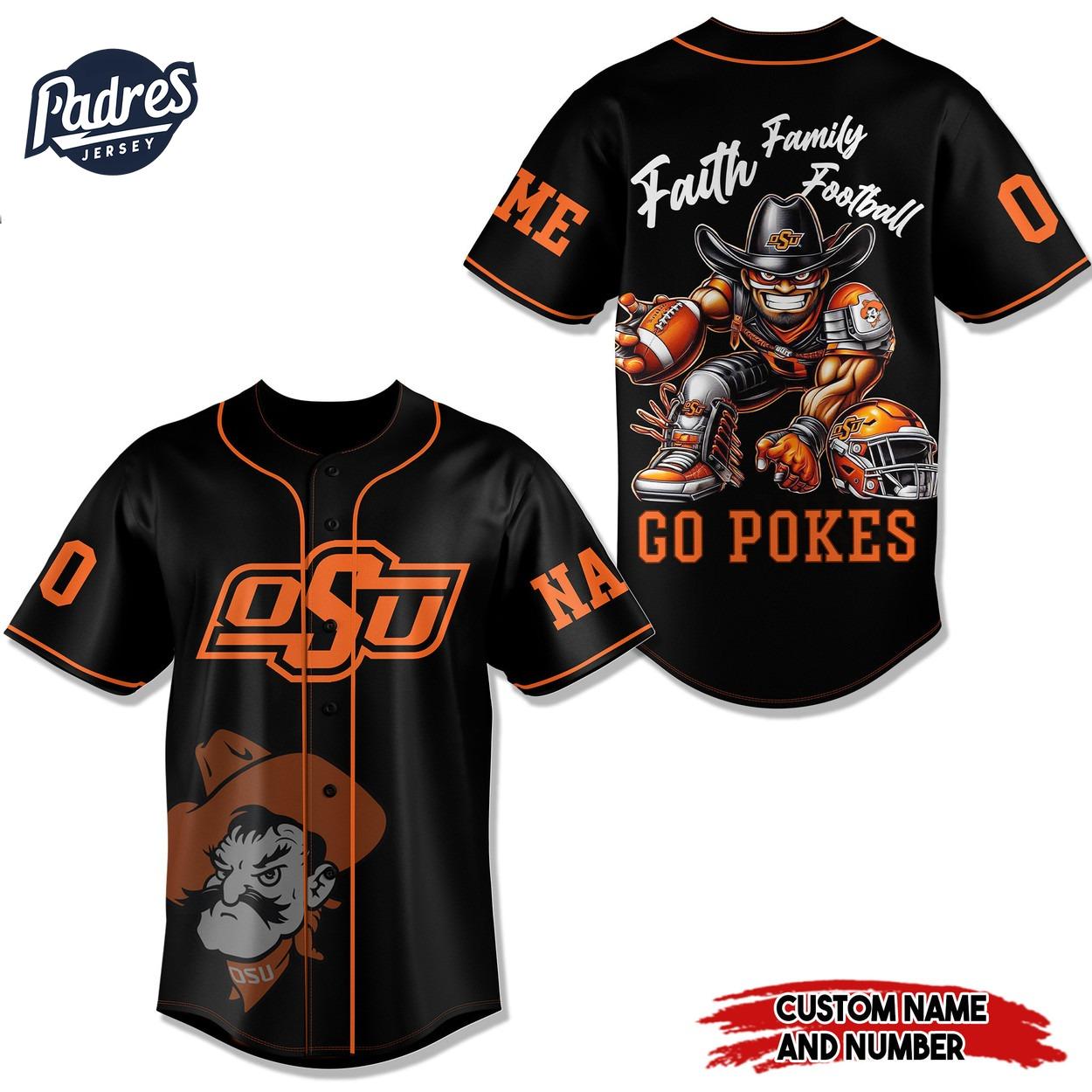 Oklahoma State Cowboys Go Pokes Football Baseball Jersey - Padres Jersey Oasis: Elevate Your Baseball Style Game