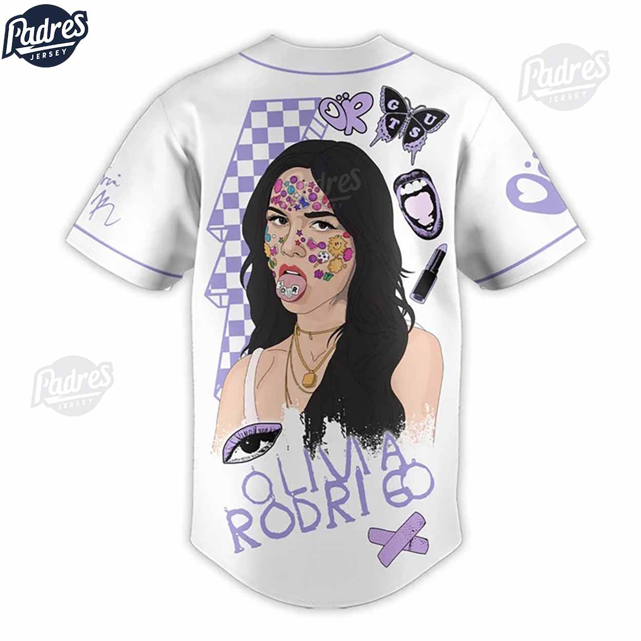 Olivia Rodrigo Custom White Baseball Jersey Style - Padres Jersey Oasis: Elevate Your Baseball Style Game