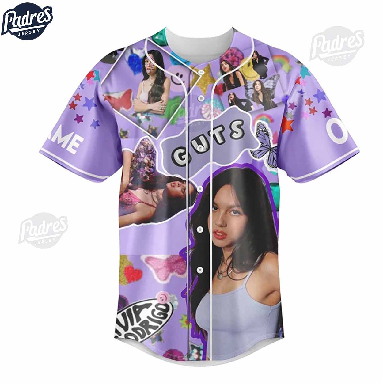 Olivia Rodrigo Guts Custom Baseball Jersey For Women - Padres Jersey Oasis: Elevate Your Baseball Style Game