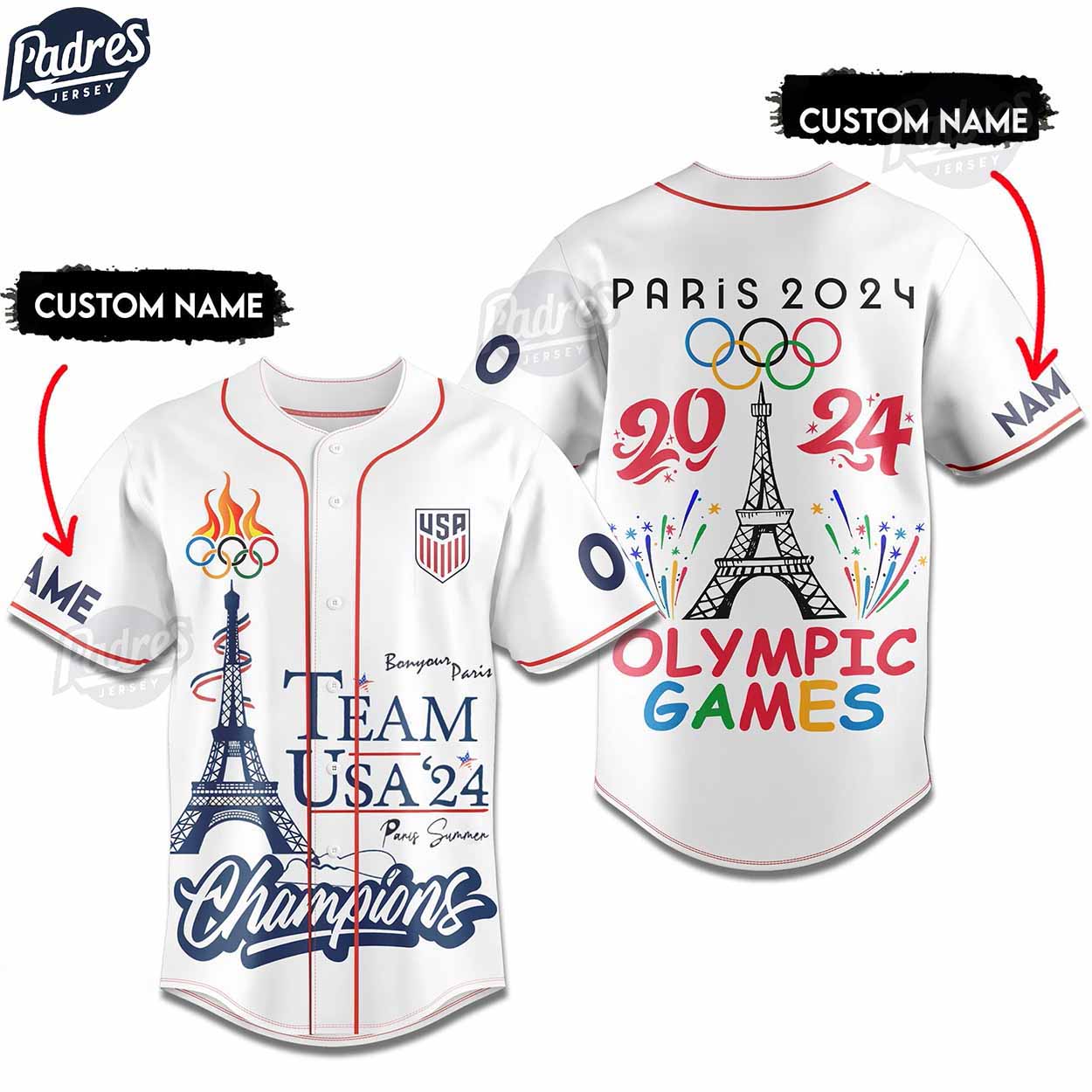Olympic Games Paris 2024 Team USA Custom Baseball Jersey - Padres Jersey Oasis: Elevate Your Baseball Style Game