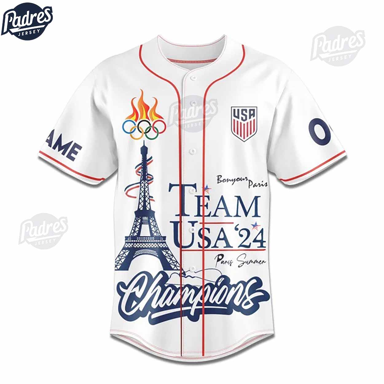 Olympic Games Paris 2024 Team USA Custom Baseball Jersey - Padres Jersey Oasis: Elevate Your Baseball Style Game