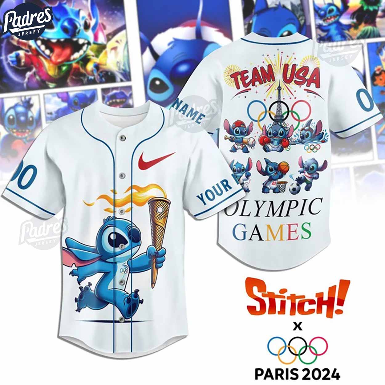 Olympic Games Team USA Stitch Custom Baseball Jersey - Padres Jersey Oasis: Elevate Your Baseball Style Game
