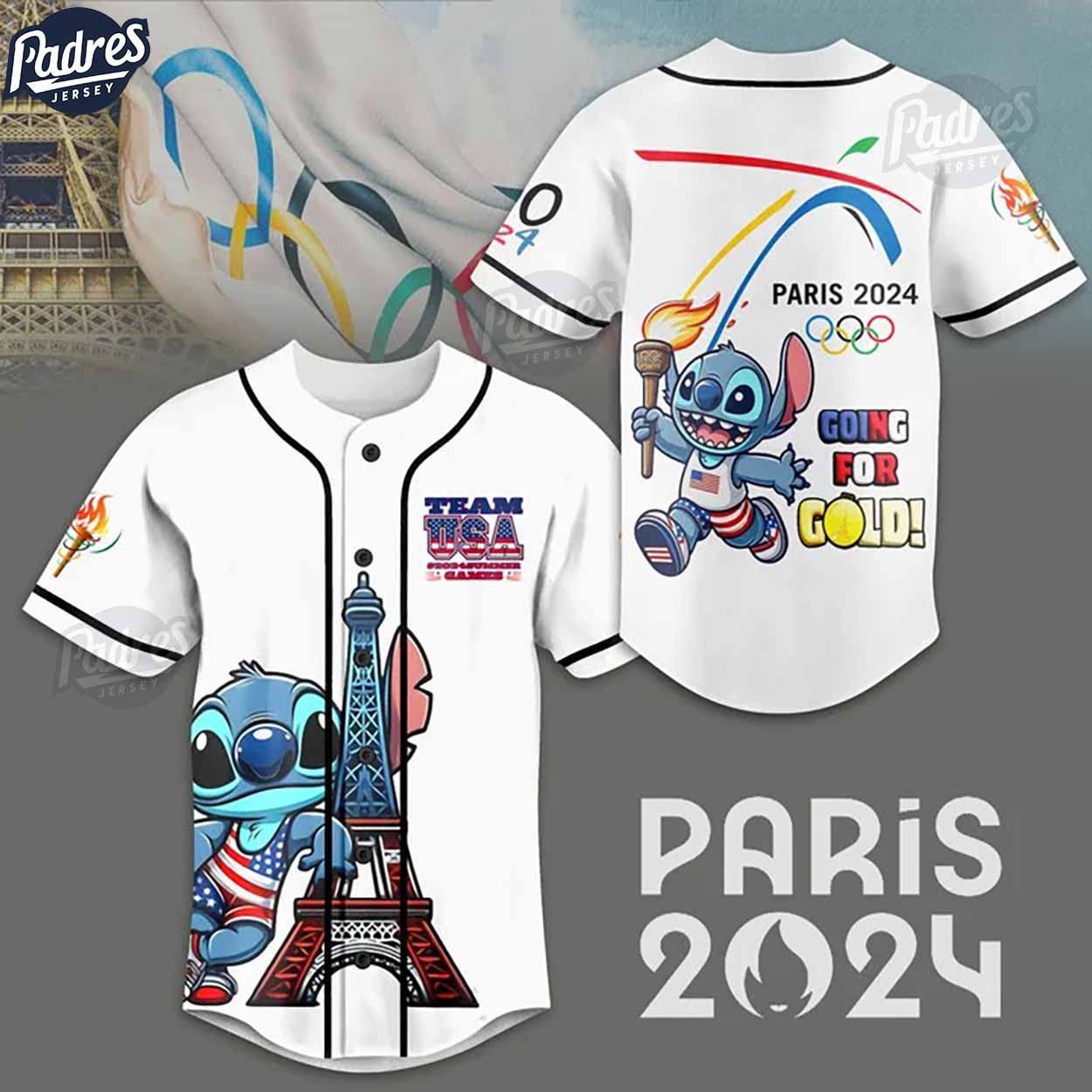 Olympic Paris 2024 Team USA Stitch Baseball Jersey Style - Padres Jersey Oasis: Elevate Your Baseball Style Game