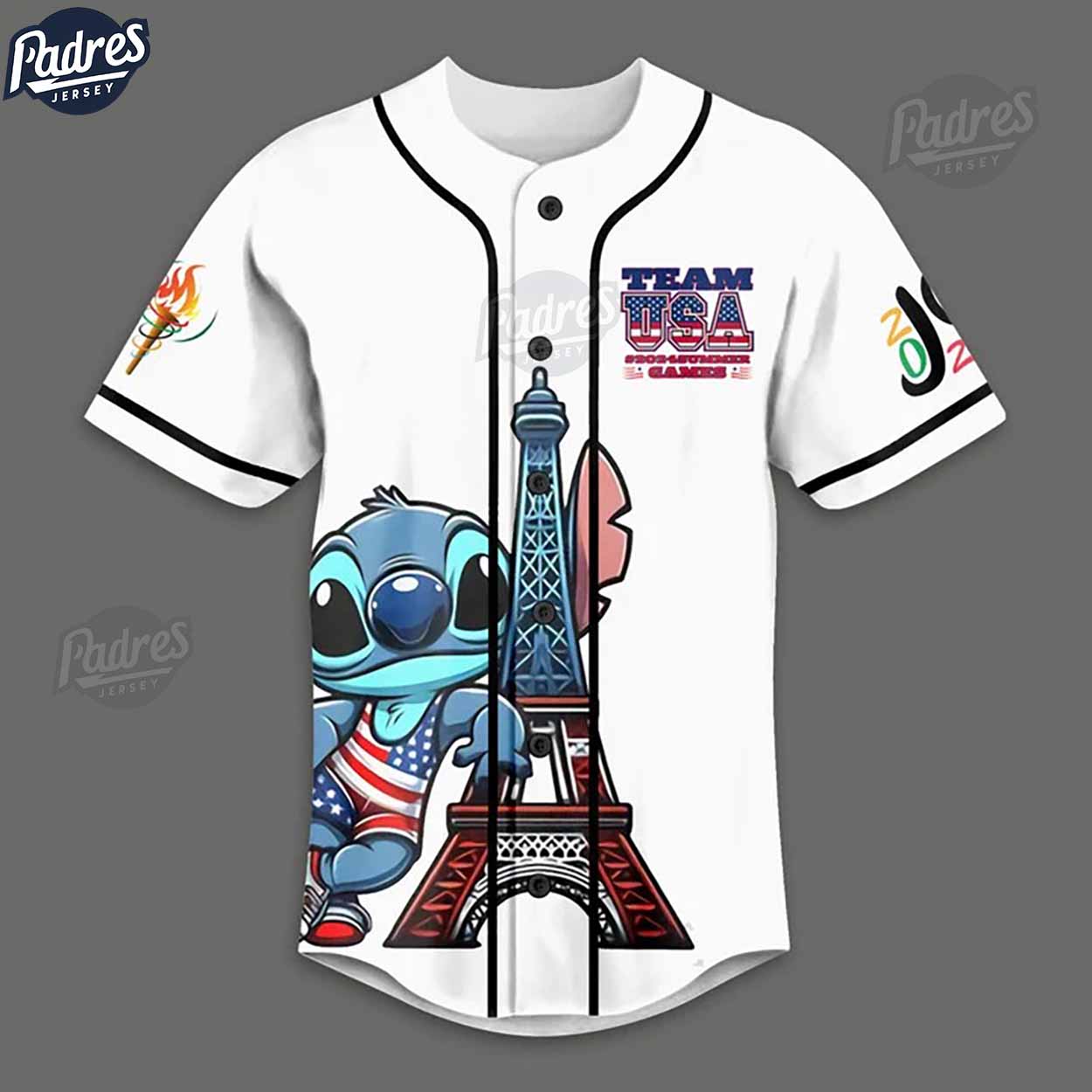 Olympic Paris 2024 Team USA Stitch Baseball Jersey Style - Padres Jersey Oasis: Elevate Your Baseball Style Game