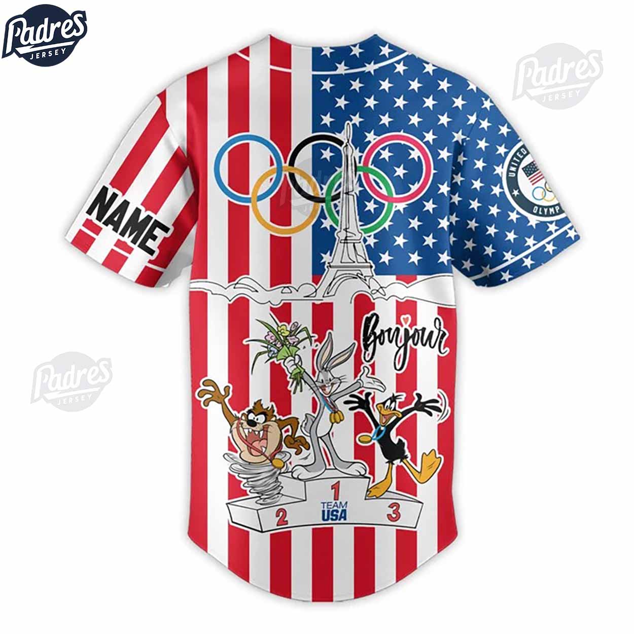 Olympic Paris Looney Tunes Custom Baseball Jersey - Padres Jersey Oasis: Elevate Your Baseball Style Game