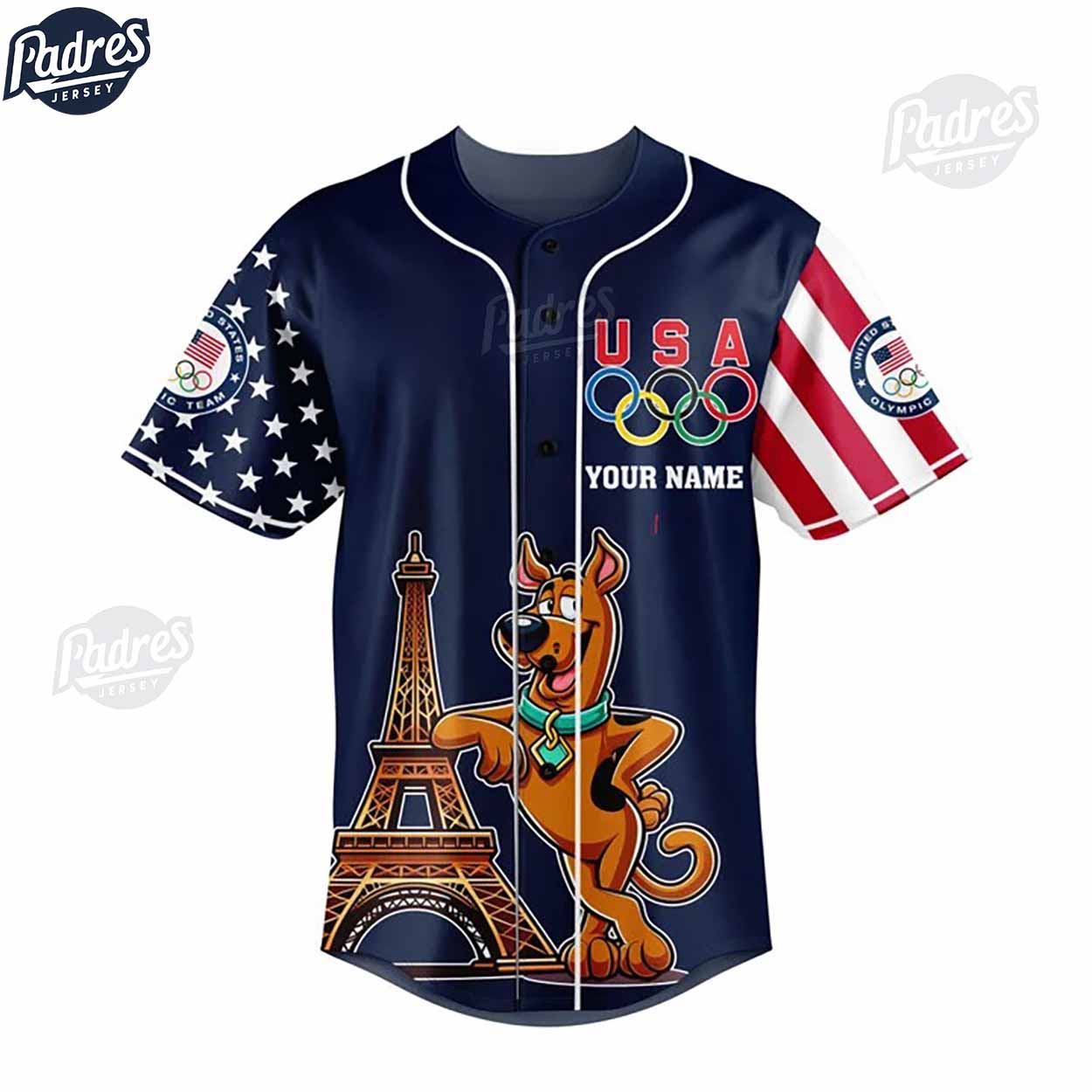 Olympic Paris Scooby Doo Personalized Baseball Jersey - Padres Jersey Oasis: Elevate Your Baseball Style Game