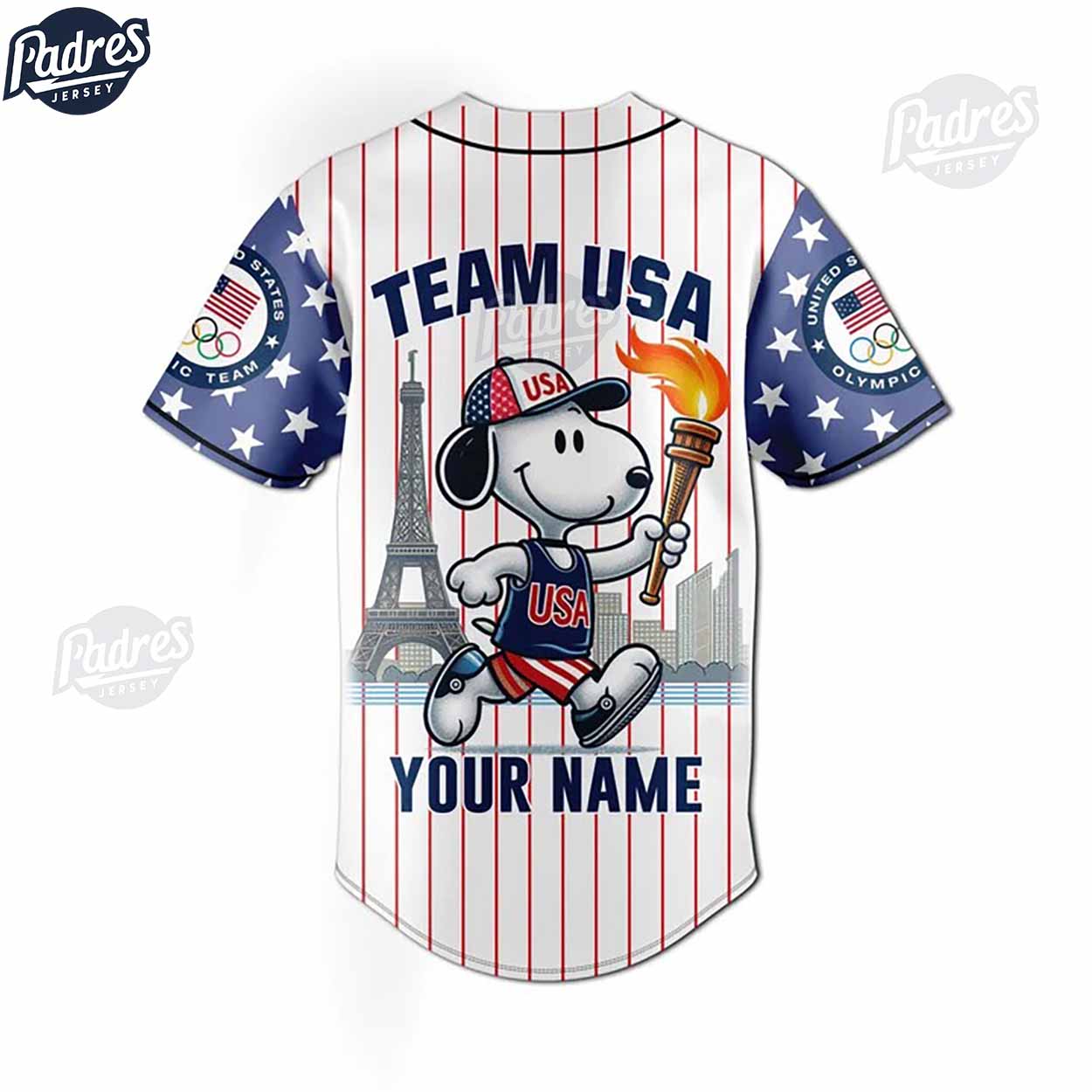 Olympic Paris Snoopy Personalized Baseball Jersey - Padres Jersey Oasis: Elevate Your Baseball Style Game