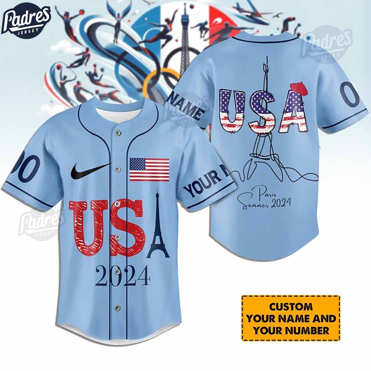 Olympic Paris Team USA Custom Baseball Jersey - Padres Jersey Oasis: Elevate Your Baseball Style Game