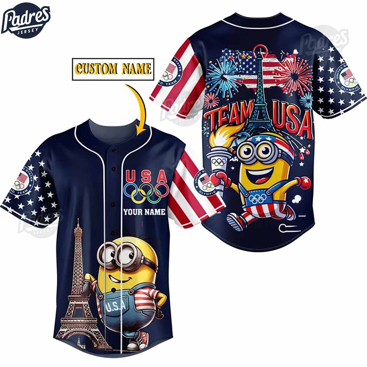 Olympic Paris Team USA Minion Custom Baseball Jersey - Padres Jersey Oasis: Elevate Your Baseball Style Game
