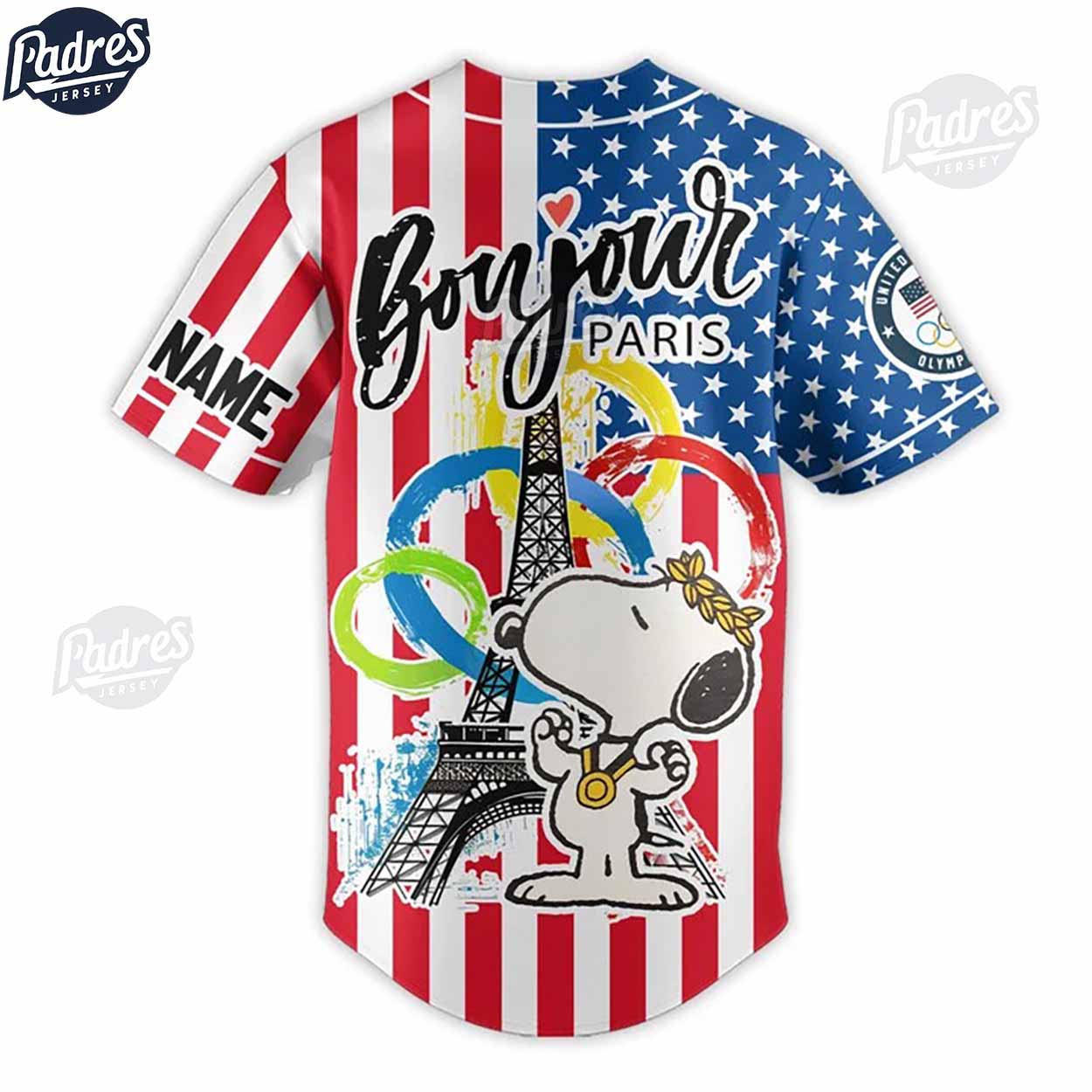 Olympic Snoopy Team USA Custom Baseball Jersey - Padres Jersey Oasis: Elevate Your Baseball Style Game