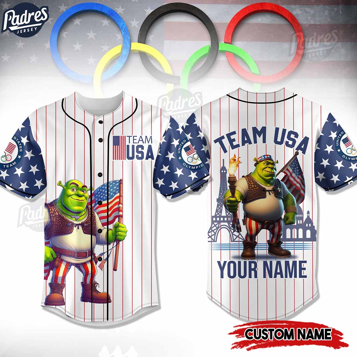 Olympic Team USA Custom Shrek Baseball Jersey - Padres Jersey Oasis: Elevate Your Baseball Style Game
