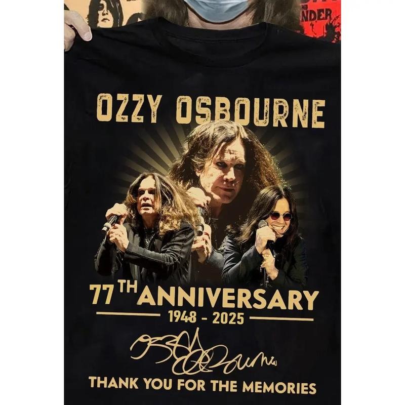 Ozzy Osbourne 77 years Anniversary Men T-shirt Black Tee All Sizes 1F2111