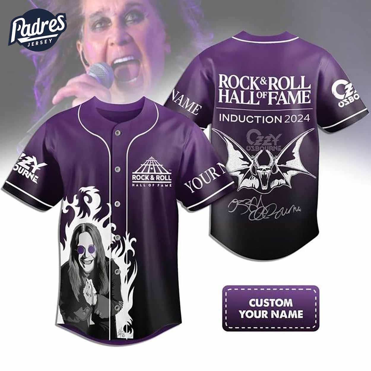 Ozzy Osbourne Rock And Roll Hall Of Fame Custom Baseball Jersey - Padres Jersey Oasis: Elevate Your Baseball Style Game