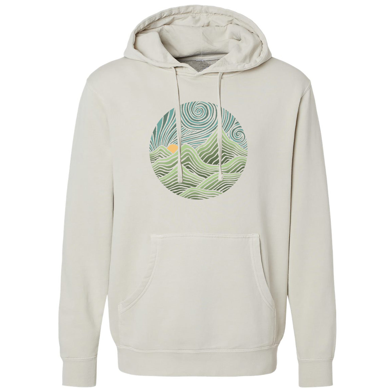 Swirly Mountains | Design by Dylan Fant Vintage Wash Pullover Hoodie