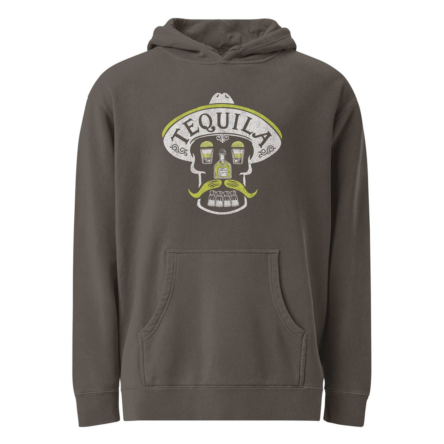 Unisex Tequila Skull Vintage Wash Pullover Hoodie