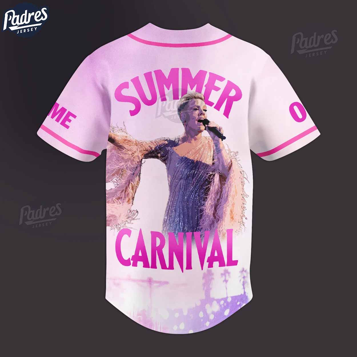 P!nk Summer Carnival Custom Baseball Jersey - Padres Jersey Oasis: Elevate Your Baseball Style Game