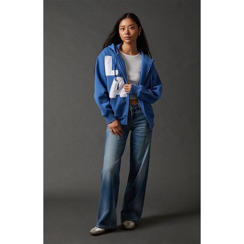 Pacsun Women's Big LA Zip Up Oversized Hoodie