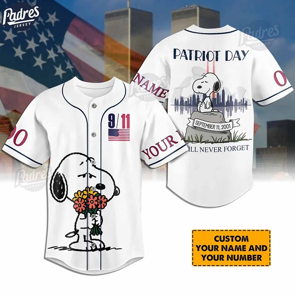 Patriot Day 9 11 Snoopy Baseball Jersey - Padres Jersey Oasis: Elevate Your Baseball Style Game