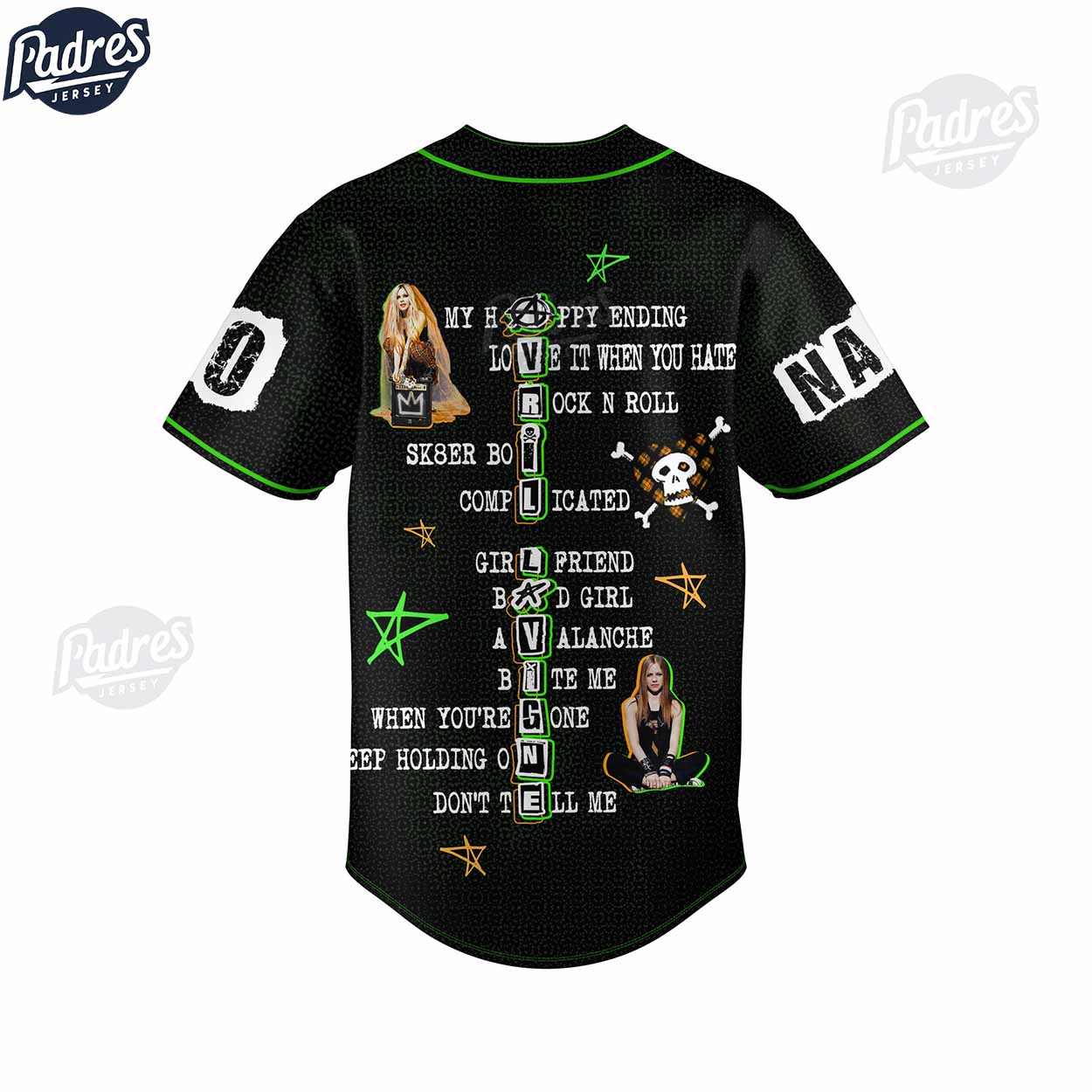 Personalized Avril Lavigne Greatest Hits Music Baseball Jersey - Padres Jersey Oasis: Elevate Your Baseball Style Game