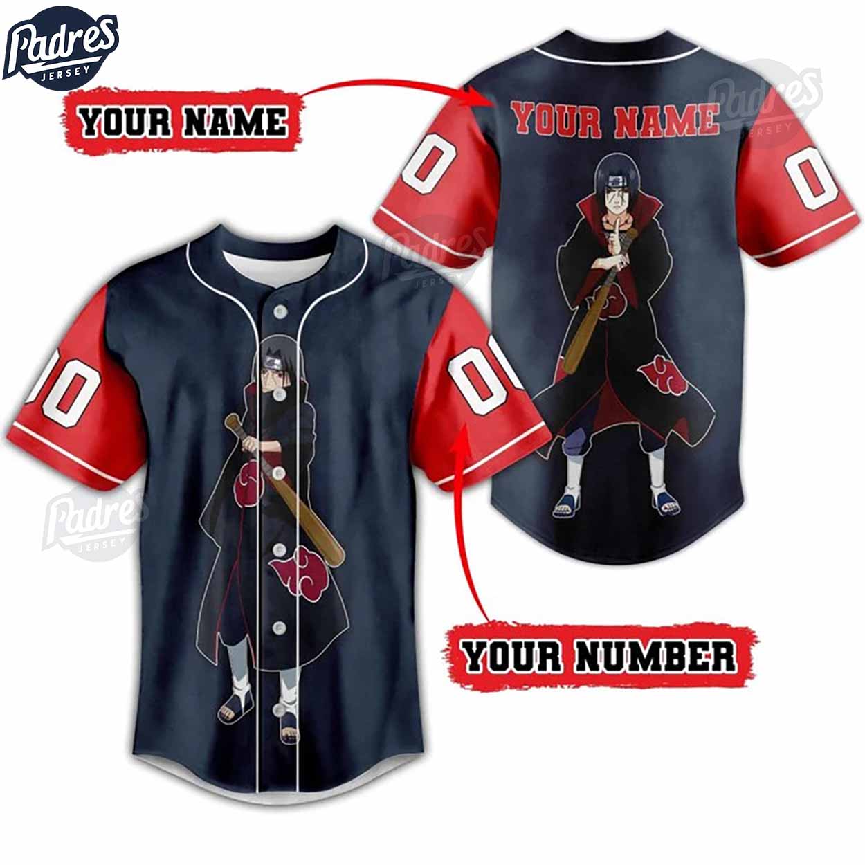 Personalized Itachi Baseball Jersey For Fans - Padres Jersey Oasis: Elevate Your Baseball Style Game