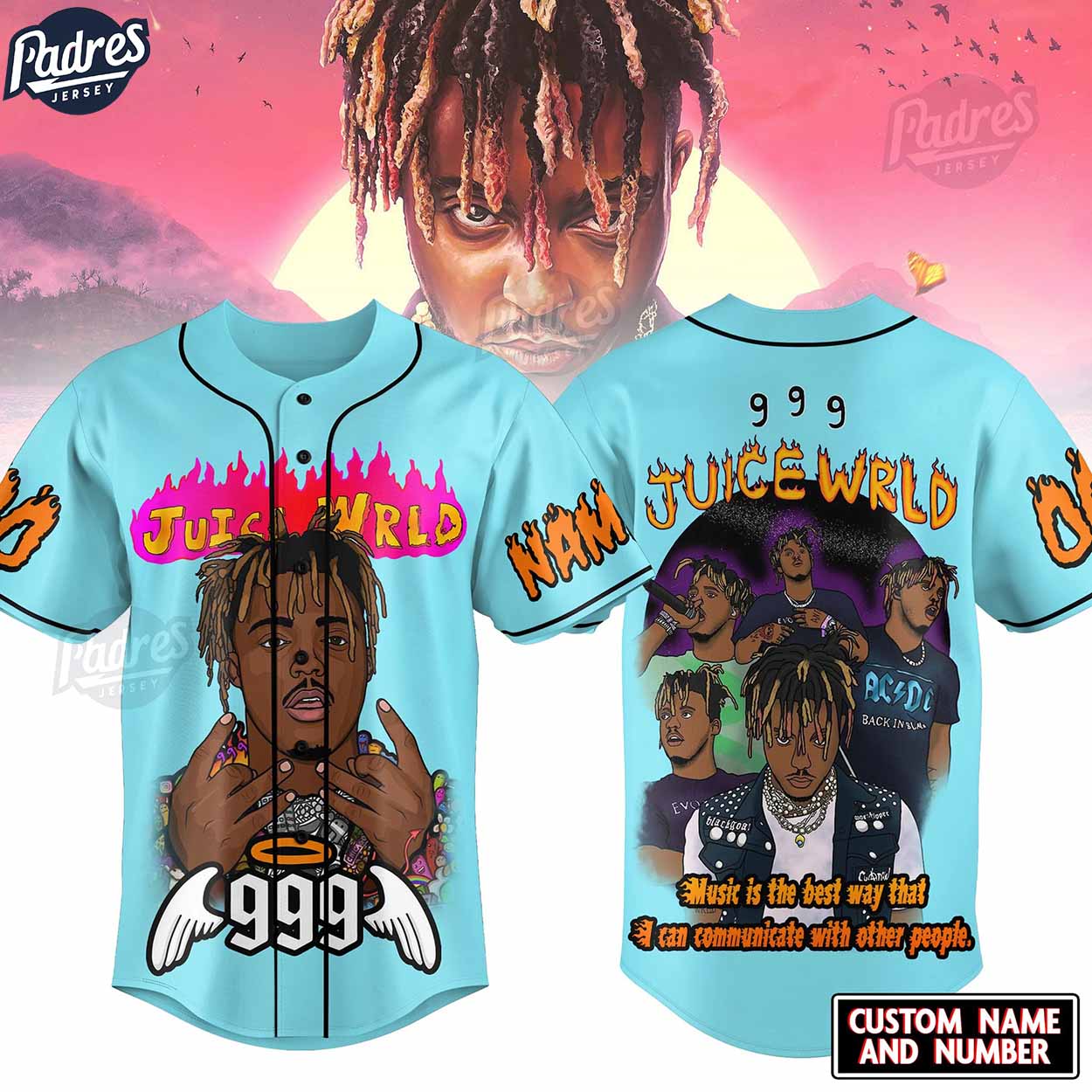 Personalized Juice Wrld Baseball Jersey - Padres Jersey Oasis: Elevate Your Baseball Style Game