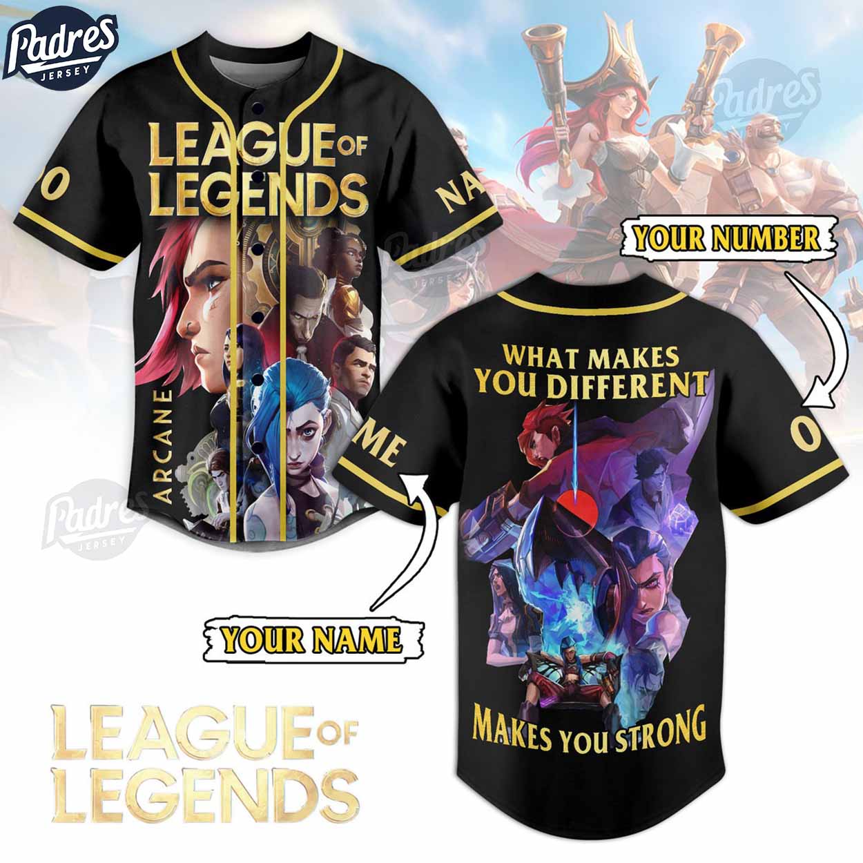 Personalized League Of Legends Baseball Jersey Style - Padres Jersey Oasis: Elevate Your Baseball Style Game