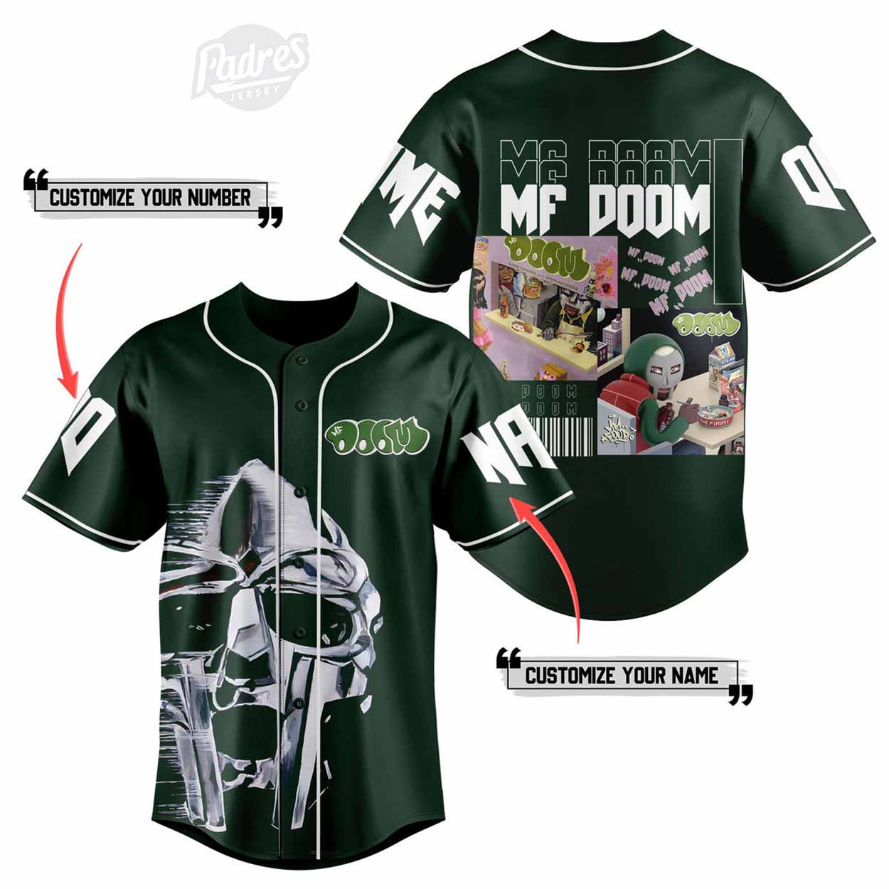 Personalized MF DOOM Baseball Jersey Shirt - Padres Jersey Oasis: Elevate Your Baseball Style Game