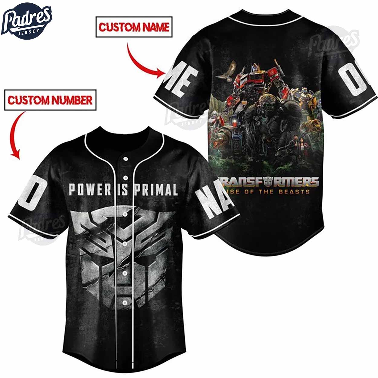 Personalized Transformer Rise Of The Beast Baseball Jersey - Padres Jersey Oasis: Elevate Your Baseball Style Game