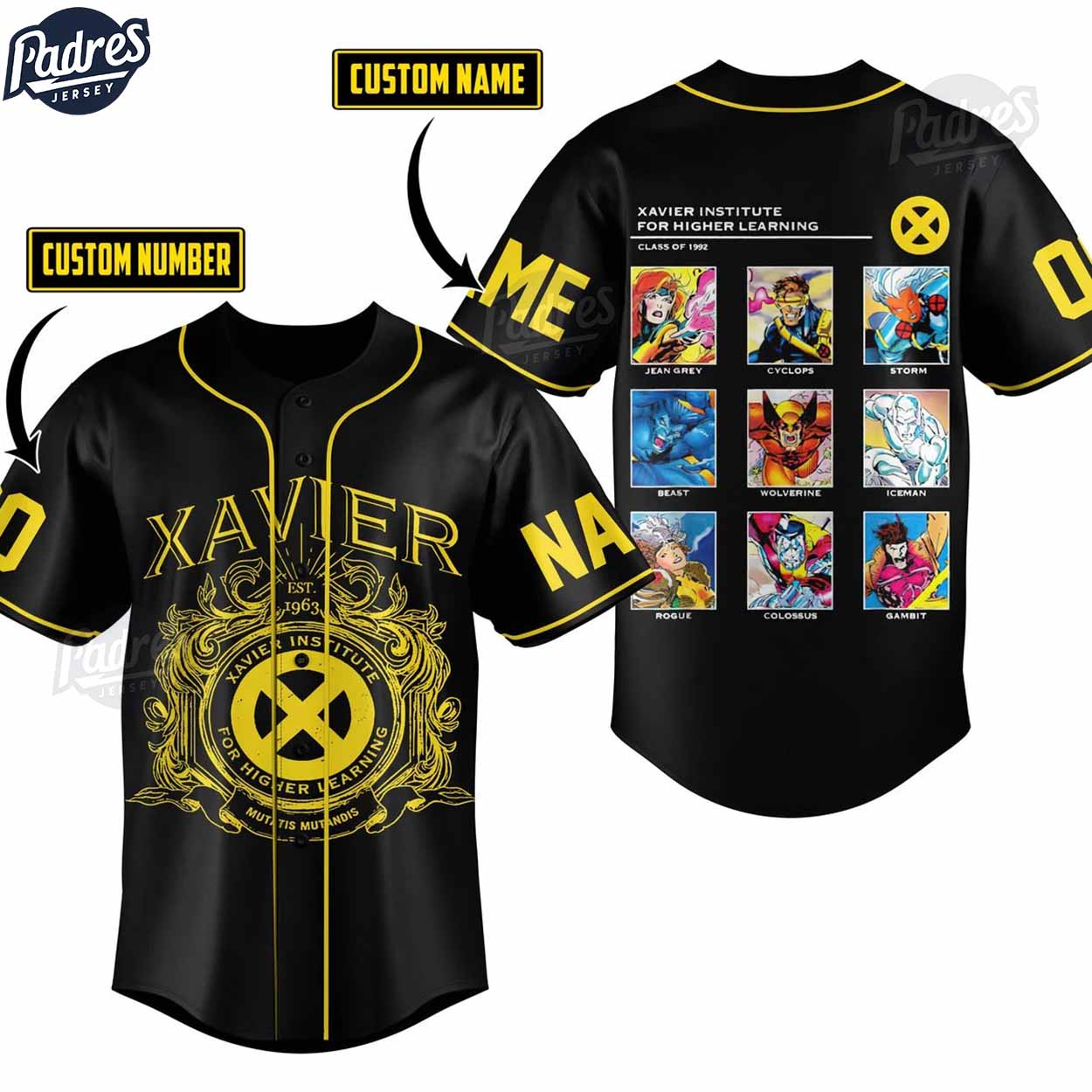 Personalized X-Men Xavier Baseball Jersey - Padres Jersey Oasis: Elevate Your Baseball Style Game