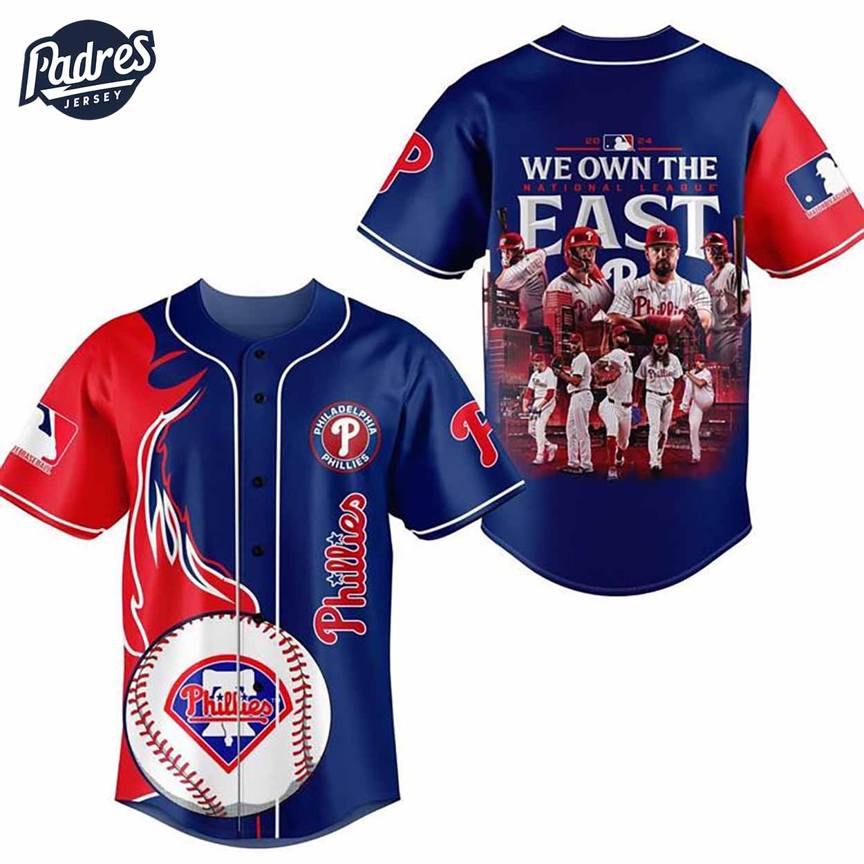 Philadelphia Phillies We Own The East MLB Baseball Jersey - Padres Jersey Oasis: Elevate Your Baseball Style Game