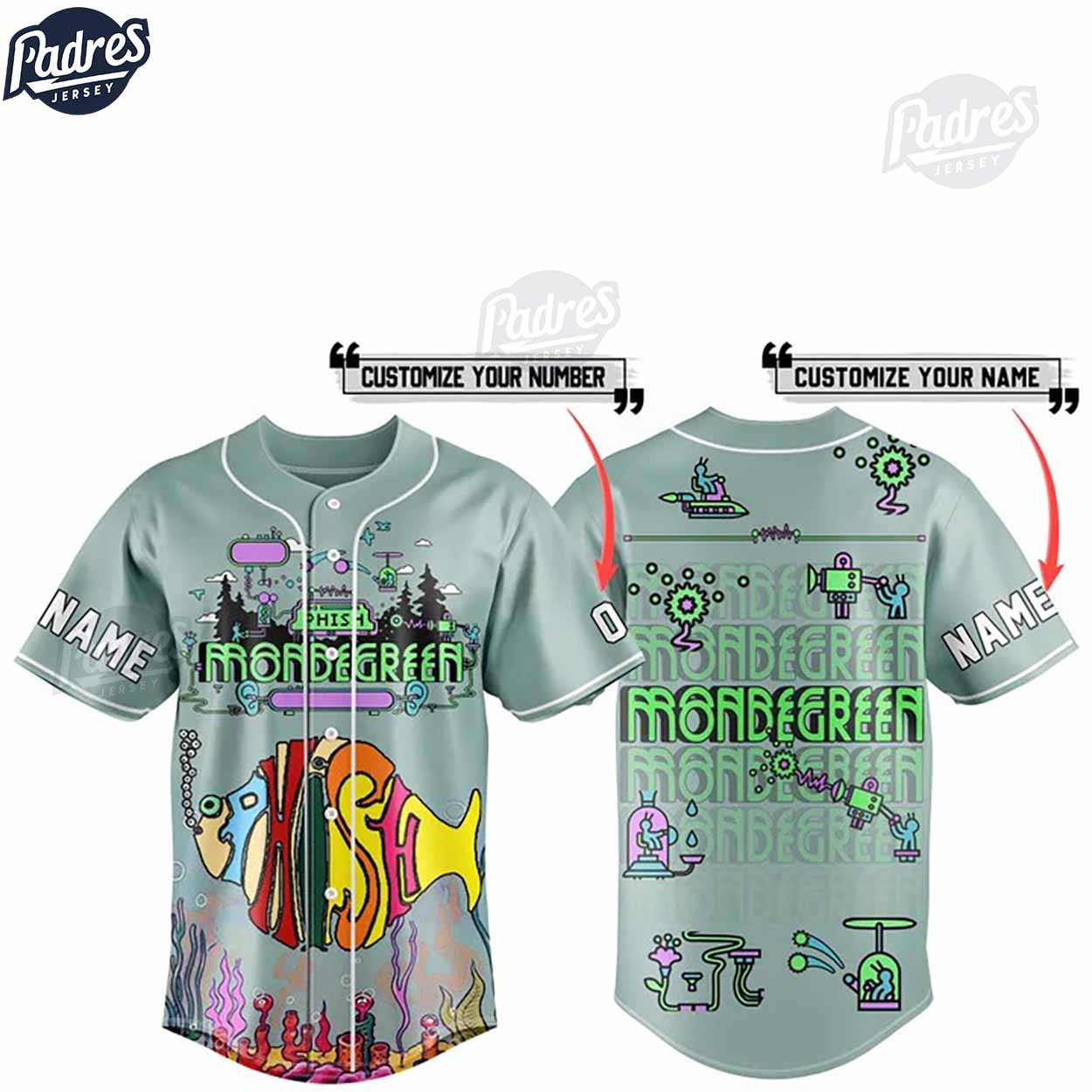Phish Mondegreen Custom Baseball Jersey Style - Padres Jersey Oasis: Elevate Your Baseball Style Game