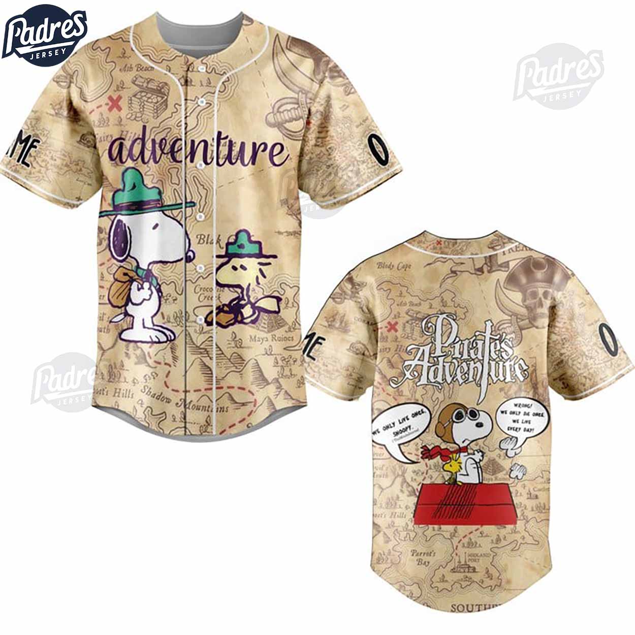 Pirates Adventure Snoopy Baseball Jersey Shirt - Padres Jersey Oasis: Elevate Your Baseball Style Game